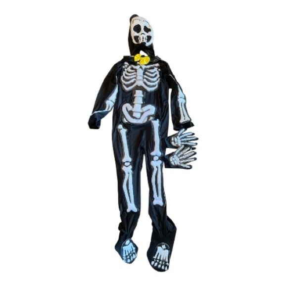 Spooktacular Creations Boys Glows in the Dark Skeleton Costume Skelebones Medium - Picture 4 of 14